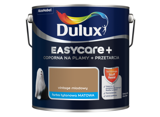 Farba tytanowa Dulux EasyCare+ Plamy+Przetarcia Vintage Miodowy 2,5 l