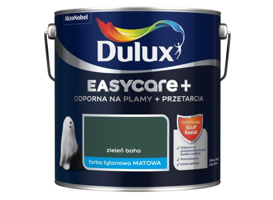 Farba tytanowa Dulux EasyCare+ Plamy+Przetarcia Zieleń Boho 2,5 l