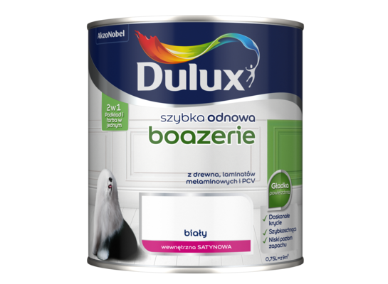 Farba akrylowa Dulux Szybka Odnowa Boazerie 0,75 l – biały