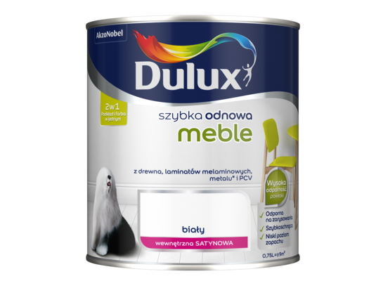 Farba akrylowa Dulux Szybka Odnowa Meble 0,75 l – biały