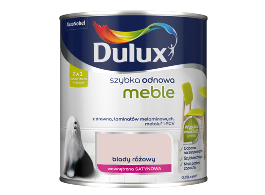 Farba akrylowa Dulux Szybka Odnowa Meble 0,75 l – blady różowy