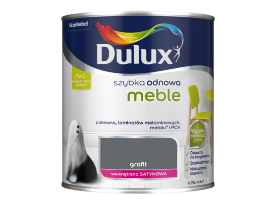 Farba akrylowa Dulux Szybka Odnowa Meble 0,75 l – grafit