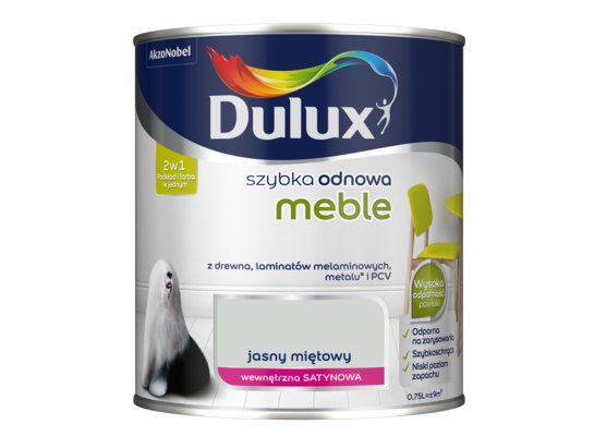 Farba akrylowa Dulux Szybka Odnowa Meble 0,75 l – jasny miętowy