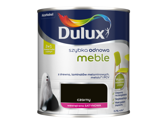 Farba akrylowa Dulux Szybka Odnowa Meble 0,75 l – czarny