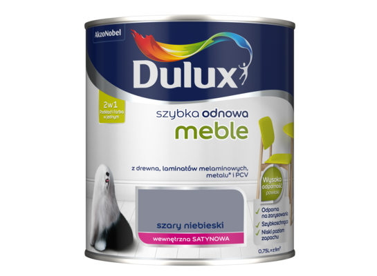 Farba akrylowa Dulux Szybka Odnowa Meble 0,75 l – szary niebieski