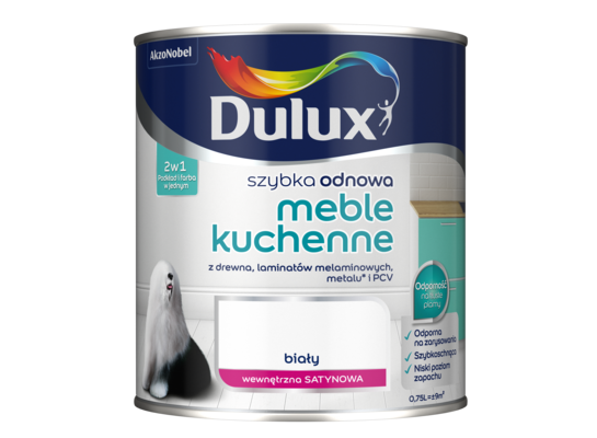 Farba akrylowa Dulux Szybka Odnowa Meble Kuchenne 0,75 l – biały