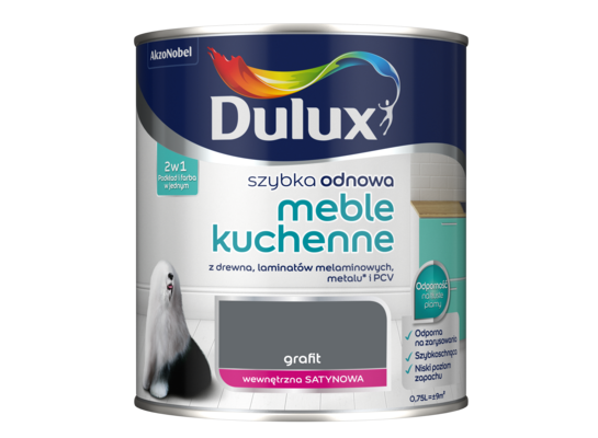 Farba akrylowa Dulux Szybka Odnowa Meble Kuchenne 0,75 l – grafit