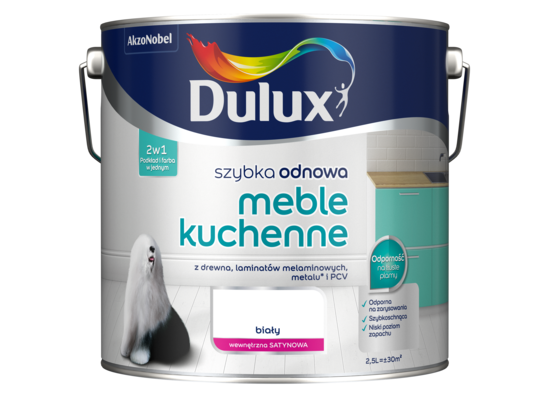 Farba akrylowa Dulux Szybka Odnowa Meble Kuchenne 2,5 l – biały