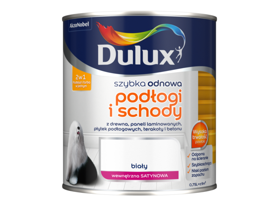 Farba akrylowa Dulux Szybka Odnowa Podłogi i Schody 0,75 l – biały