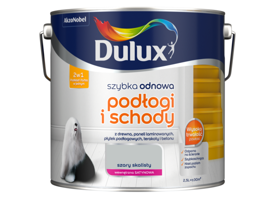 Farba akrylowa Dulux Szybka Odnowa Podłogi i Schody 2,5 l – szary skalisty