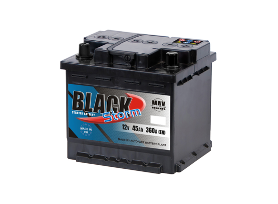 Akumulator rozruchowy, 45 Ah / 12 V, lewy Black Storm
