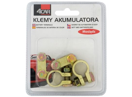 Klemy akumulatora +/- mosiądz 4Car