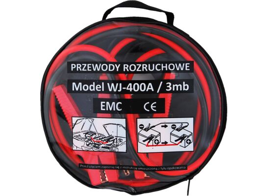 Przewody rozruchowe 400 A 3 m DE LUXE certyfikat CE