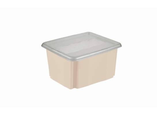 Skrzynka obrotowa z pokrywą 15 l kremowy emil&emilia 38 x 28,5 x 20,5 cm keeeper