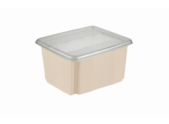 Skrzynka obrotowa z pokrywą 24 l kremowy emil&emilia 41,5 x 35,5 x 22 cm keeeper