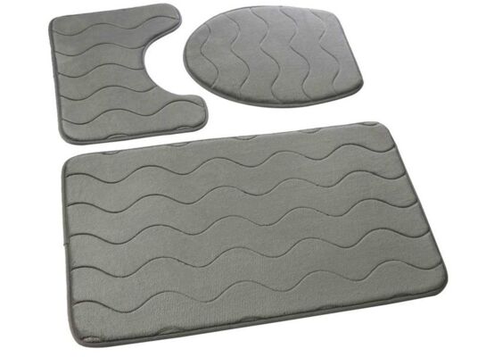 Dywanik łazienkowy SUMBA kpl 3 szt. szary 45x75+45x35+35x44 Euromat