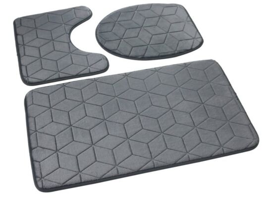 Dywanik łazienkowy SUMBA kpl 3 szt.szary 45x75+45x35+35x44 Euromat