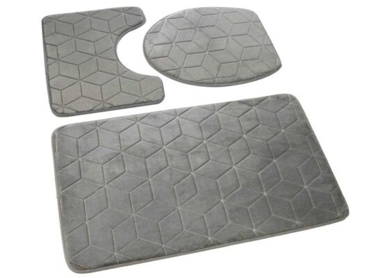 Dywanik łazienkowy SUMBA kpl 3 szt.szary 45 x75 + 45 x 35 + 35 x 44 cm Euromat