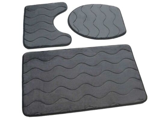Dywanik łazienkowy SUMBA kpl 3 szt. szary 45x75+45x35+35x44 Euromat