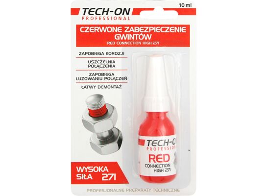 Czerwone zabezpieczenie gwintów WYSOKA SIŁA 271 10 ml TECH-ON