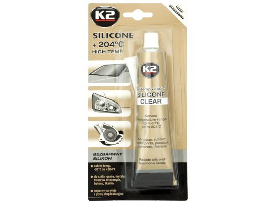 Silikon bezbarwny do 204°C 85g K2