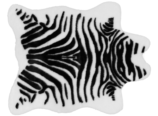 Dywan Sztuczne Futro Rodeo 85 x 105 cm biało-czarny