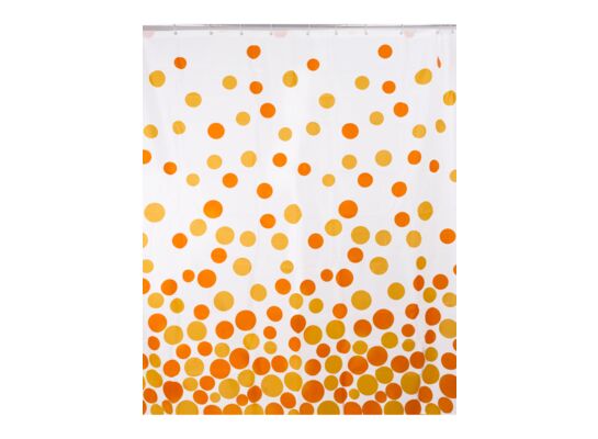 Zasłonka prysznicowa 180 x 180 cm poliester pomarańczowe koła AWD Interior
