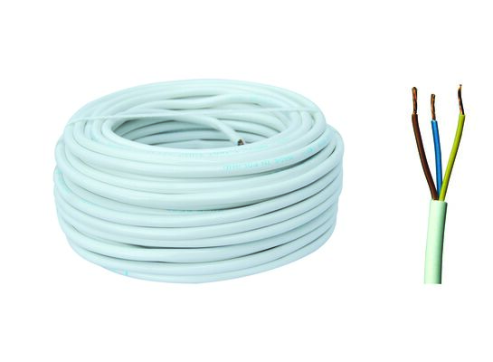 Przewód OMY 3 x 1,5 300 V, 25 m biały AKS Zielonka