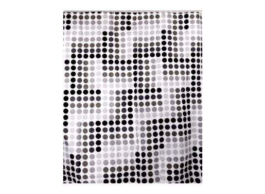 Zasłonka prysznicowa 180 x 180 cm poliester szare koła AWD Interior