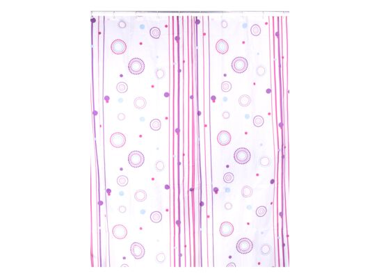 Zasłonka prysznicowa 180 x 180 cm poliester koła, okręgi i pasy AWD Interior
