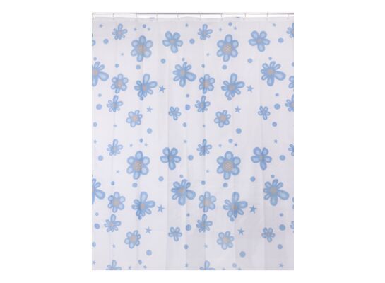 Zasłonka prysznicowa 180 x 180 cm poliester motyw kwiatowy AWD Interior