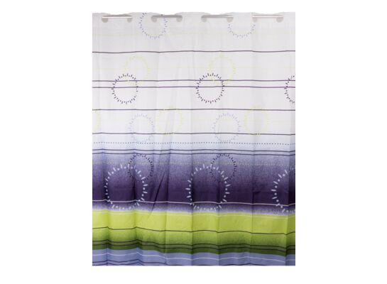 Zasłonka prysznicowa 180 x 180 cm poliester okręgi i pasy AWD Interior