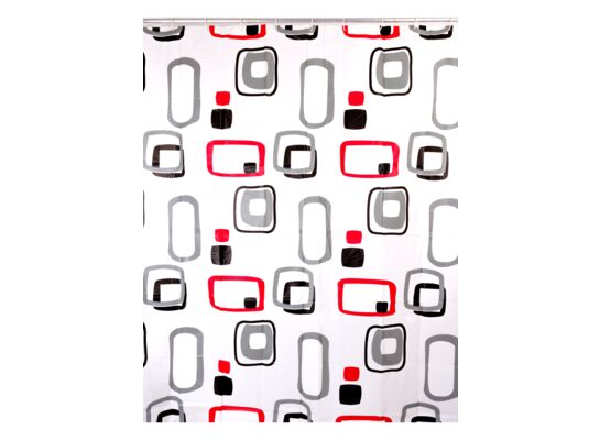 Zasłonka prysznicowa 180 x 180 cm PEVA różnokolorowe kwadraty AWD Interior