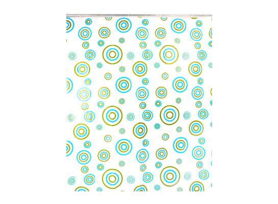 Zasłonka prysznicowa 180 x 180 cm PEVA kolorowe okręgi AWD Interior