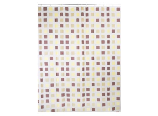 Zasłonka prysznicowa 180 x 180 cm PEVA brązowa mozaika AWD Interior