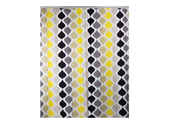 Zasłonka prysznicowa 180 x 180 cm poliester geometryczne wzory AWD Interior