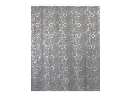 Zasłonka prysznicowa 180 x 180 cm poliester białe okręgi na szarym tle AWD Interior