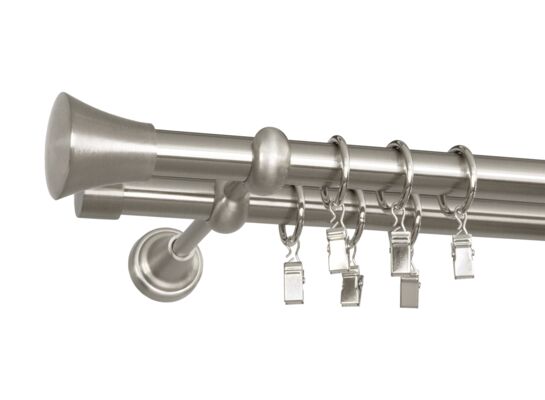 Karnisz podwójny 19/19 mm Tazza 160 cm srebrny Bojanek