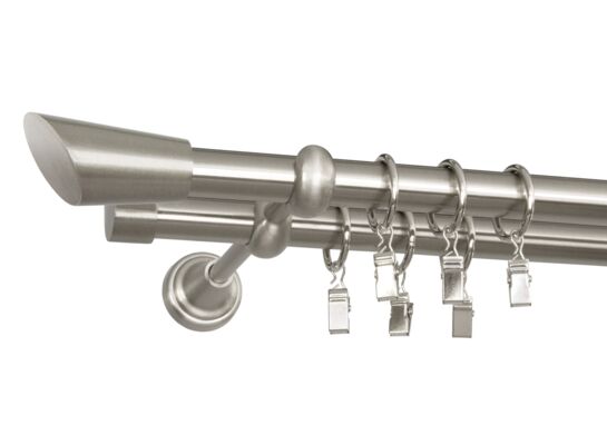 Karnisz podwójny 19/19 mm Skorpio 200 cm srebrny Bojanek