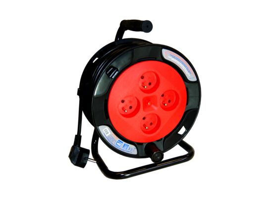 Przedłużacz bębnowy 4-gniazdowy 20 m czarny