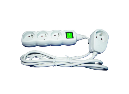 Przedłużacz 3-gniazdowy z międzywtyczką i łącznikiem 2 m