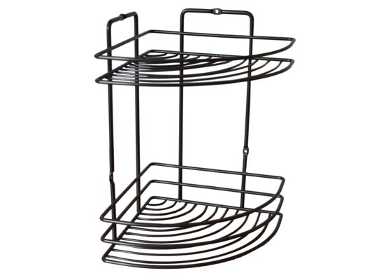 Półka łazienkowa 2 półki narożna czarna