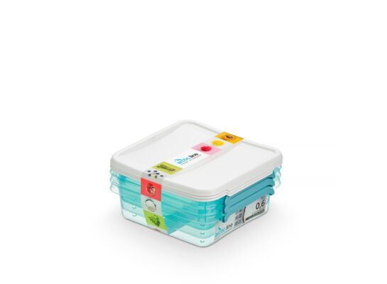 Pojemniki Arctic kwadrat set 3 x 0,6 l Orplast