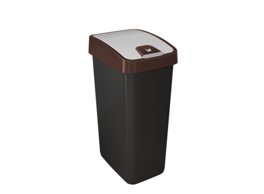 Kosz na śmieci z naciskaną pokrywą 45 l brązowy magne 40 x 30 x 61,5 keeeper