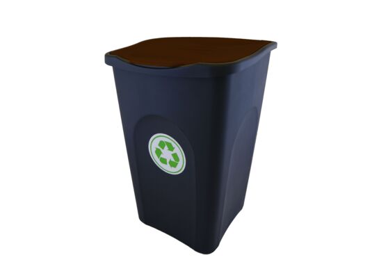 Pojemnik na śmieci 50 l czarno-brązowy 36,5 x 37 x 55,5 cm keeeper