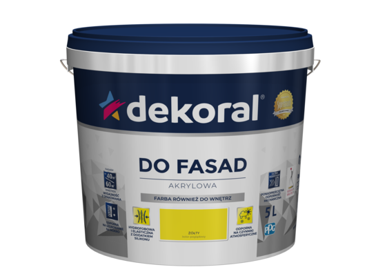 Farba akrylowa fasadowa Polinit żółty 5 l Dekoral