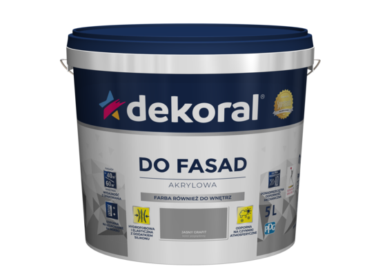 Farba akrylowa fasadowa Polinit jasny grafit 5 l Dekoral