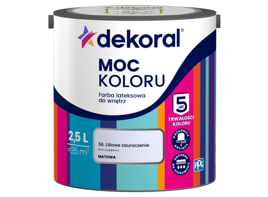 Farba lateksowa do wnętrz MOC KOLORU Liliowe zauroczenie 2,5 l Dekoral