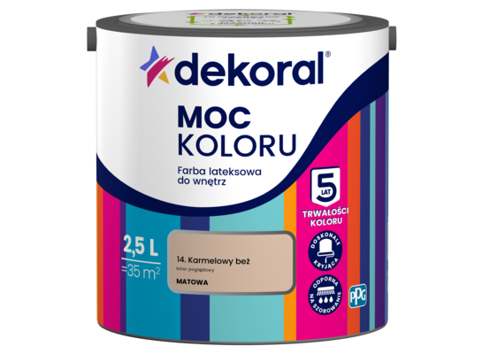 Farba lateksowa do wnętrz MOC KOLORU Karmelowy beż 2,5 l Dekoral