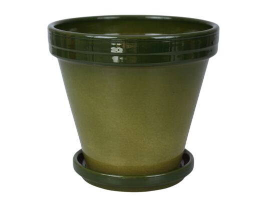 Donica ceramiczna 13,5 x 15,5 cm zielona Cermax